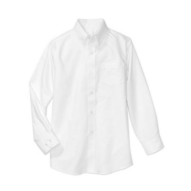 Boys Dress Shirt Long Sleeve Solid School Uniform Size 4-20 Formal Wedding New